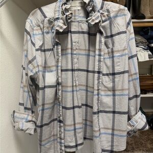 KMJ Women's Plaid Quarantina Button-Up Flannel Shirt